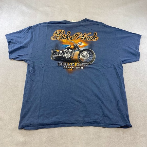 Bike Week Ocean City Maryland Graphic Tee Thrifted Vintage Style Size 2XL - Picture 8 of 11